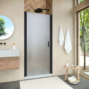 Душевая дверь в нишу Vegas Glass EP Novo 85 02М 10 профиль черный матовый, стекло сатин