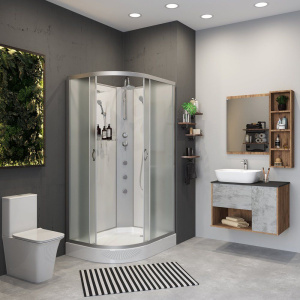 Душевая кабина Niagara Classic NG-3312-14RBKTG 120х80 см, без крыши, с гидромассажем и тропическим душем