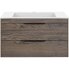 Тумба с раковиной Vincea Chiara 2D 80, 2 ящика, темный дуб, с белой раковиной