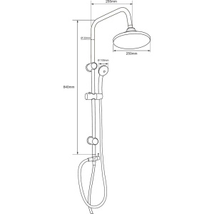 Душевая стойка Aquanet Passion AF300-70-R-B чёрная матовая