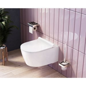 Купить Комплект Damixa Jupiter DX77.IS10151.1700 с безободковым унитазом, кнопка смыва хром глянцевая в Москве с доставкой Комплект Damixa Jupiter DX77.IS10151.1700 с безободковым унитазом, кнопка смыва хром глянцевая