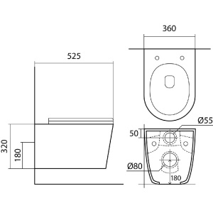 Унитаз подвесной с сиденьем микролифт Aquatek Вега AQ1905-MW