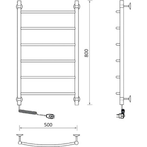 Полотенцесушитель электрический Маргроид Вид 4 80x50 L черный матовый