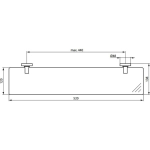 Купить Полка Ideal Standard IOM матовое стекло в Москве с доставкой Полка Ideal Standard IOM матовое стекло