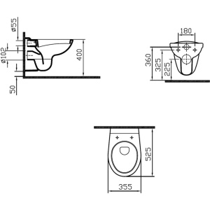 Унитаз подвесной VitrA S10 7855B003-0075 безободковый