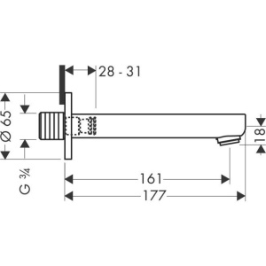 Купить Излив Hansgrohe Metropol S 14420000 для ванны в Москве с доставкой Излив Hansgrohe Metropol S 14420000 для ванны