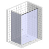 Душевой уголок GuteWetter Slide Rectan GK-864 правая 90x85 см стекло бесцветное, профиль хром