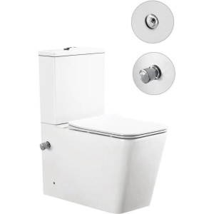 Унитаз-компакт SantiLine SL-5017SM-BD безободковый, с микролифтом, с функцией биде