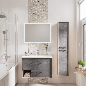 Шкаф-пенал Grossman Реал 30 веллингтон, бетон арья, универсальный