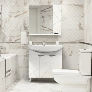 Тумба с раковиной SanStar Каскад 80 белая