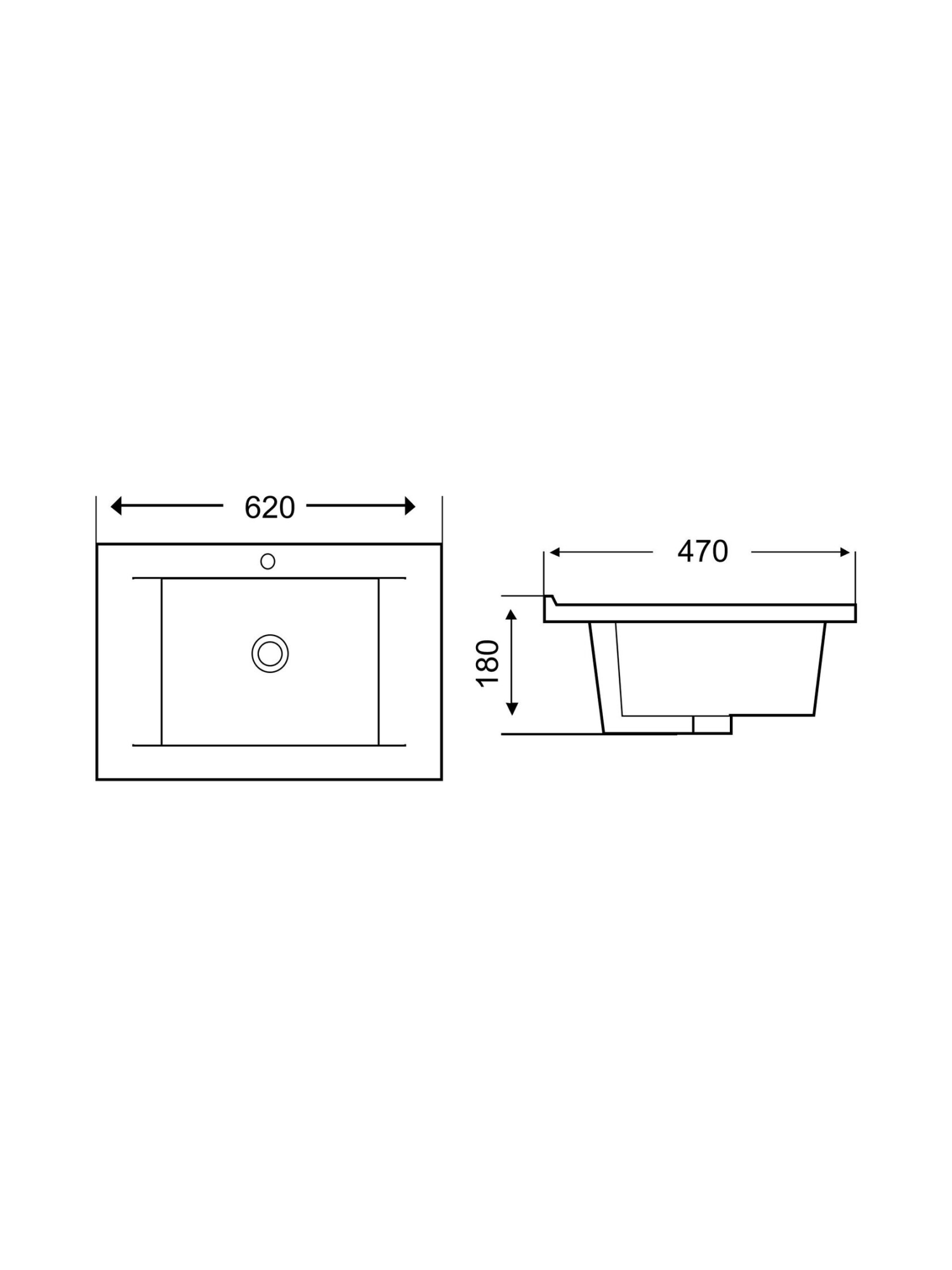 Раковина врезная 620х470х180 WeltWasser DEILBACH 7505-60 (10000004625)