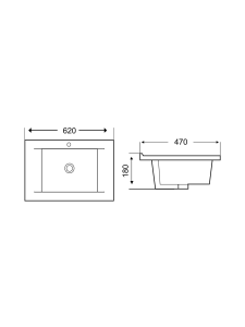 Раковина врезная 620х470х180 WeltWasser DEILBACH 7505-60 (10000004625)