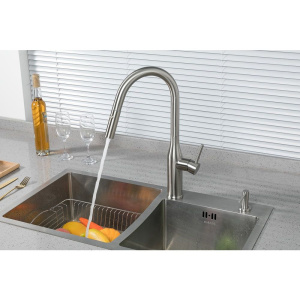 Смеситель для кухни Gappo G4398-45 с выдвижным изливом, сатин