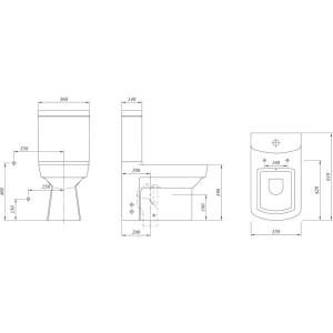 Купить Унитаз-компакт Kale Basics 7112234500 безободковый в Москве с доставкой Унитаз-компакт Kale Basics 7112234500 безободковый