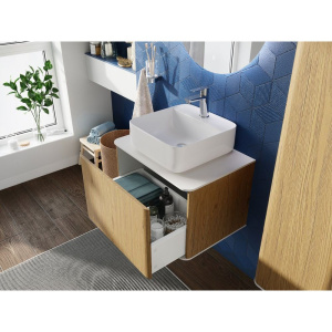 Купить Тумба с раковиной STWORKI Ноттвиль 60, дуб верона, без выреза под смеситель в Москве с доставкой Тумба с раковиной STWORKI Ноттвиль 60, дуб верона, без выреза под смеситель