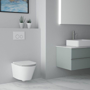 Унитаз подвесной Art&Max Bari AM822-V/SC с микролифтом, белый