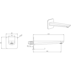 Излив Акватек Вега AQ1041CR для ванны, хром