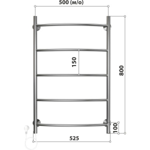 Полотенцесушитель электрический Stelmix П5 50х80, дуга