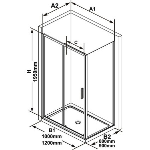 Душевой уголок Ravak Blix Slim BLSDP2 120х90