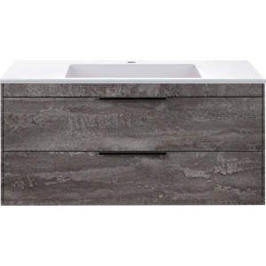 Купить Тумба с раковиной Vincea Chiara 2D 100, 2 ящика, камень, с белой раковиной в Москве с доставкой Тумба с раковиной Vincea Chiara 2D 100, 2 ящика, камень, с белой раковиной