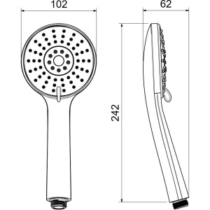 Душевая лейка Aquatek Бетта 102 AQ2009BGM оружейная сталь
