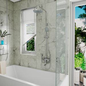 Душевая стойка D&K Bayern.Fürth DA1524701B18 с гигиеническим душем, хром