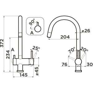 Смеситель для кухни Omoikiri Yamada P-BL черный