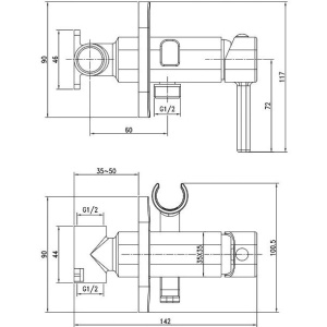 Гигиенический душ IDDIS Spring 004SBS0i08 со смесителем, С ВНУТРЕННЕЙ ЧАСТЬЮ