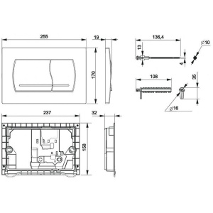 Кнопка смыва Roca Active 8901150B2 хром