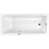 Акриловая ванна WHITECROSS Wave Slim SOFT 170x75 см, с гидромассажем, с каркасом, со сливом-переливом, фурнитура бронза