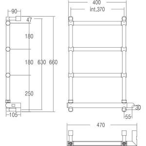 Полотенцесушитель электрический Margaroli Sole 370-542-4 хром