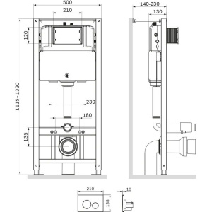 Система инсталляции для унитазов AM.PM Pro I012704.9038 с клавишей Pro L, черный матовый