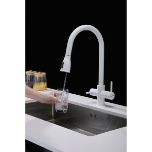 Смеситель для кухни Paulmark Lange 214212-431, белый матовый