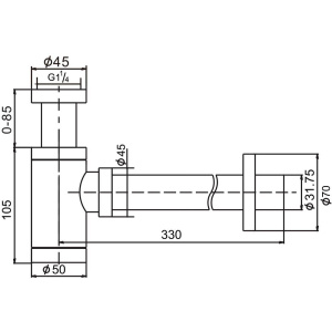 Сифон для раковины D&K DC907416 белый