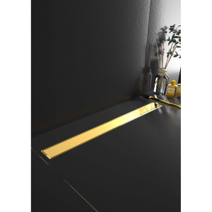 Душевой трап (лоток) Boheme Premium Linear 80 см, золото