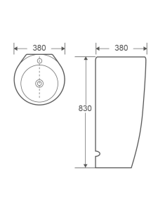 Раковина напольная 380х380х830 мм WeltWasser LEERBACH 3838 GL-WT (10000005489)