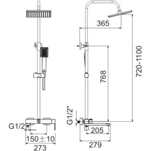 Душевая стойка BELZ B24613-7 черная