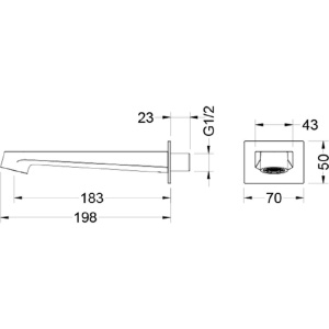 Излив для ванны Aquatek Оберон AQ1241BG шлифованное золото