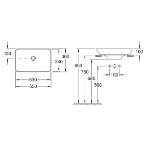 Раковина Villeroy & Boch Venticello 4113 5501 alpin