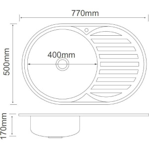 Мойка кухонная РМС MD6 MG6-7750OVL L