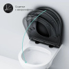 Унитаз подвесной AM.PM Gem FlashClean C901700SCmb безободковый, с микролифтом, крышка черная