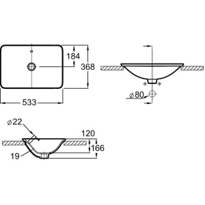 Раковина Jacob Delafon Carillon E96117-0 53 см