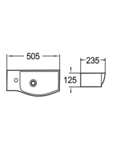 Раковина подвесная глянцевая белая 505х235х125 WeltWasser AISBACH 7950 GL-WT L (10000008692)