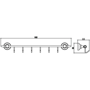 Крючок Savol 68 b S-06876B золото, 65 см