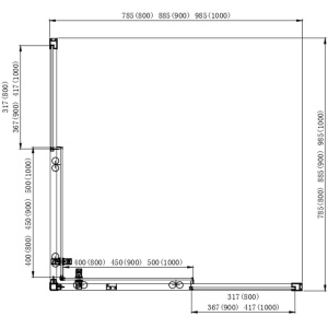Душевой уголок Aquatek 80x80 AQ ARI KV 08020GM оружейная сталь