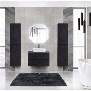 Купить Тумба с раковиной Cezares Molveno 46 80 nero, со столешницей в Москве с доставкой Тумба с раковиной Cezares Molveno 46 80 nero, со столешницей