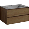 Тумба с раковиной Vincea Luka 80 2 ящика, дуб табак
