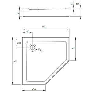 Поддон для душа Radaway Doros PT Compact 90x90