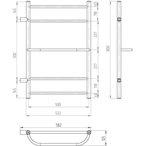 Полотенцесушитель водяной ТЕВОНА Мирея 50х80