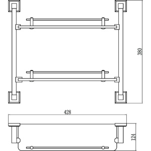 Полка Savol 95 S-09522 хром, для душа